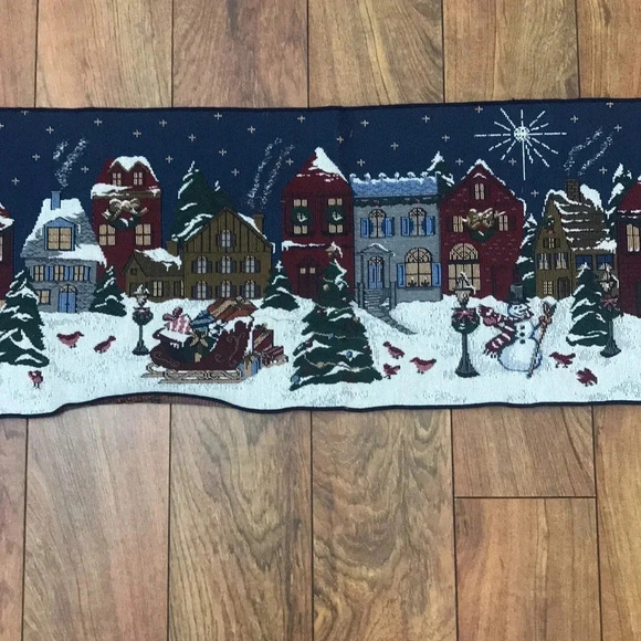 Christmas Village Table Runner Needlepoint - Picture 6 of 6
